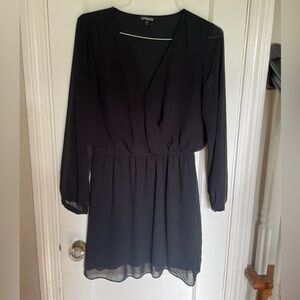 Express Black Dress with sheer sleeves Size Large